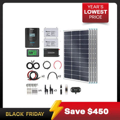 Renogy Complete RV Solar Kit 400W 12V | Optional 2.4kWh Deep-Cycle AGM / LiFePO4 Batteries