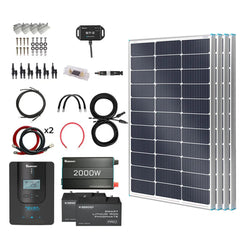 Renogy Complete RV Solar Kit 400W 12V | Optional 2.4kWh Deep-Cycle AGM / LiFePO4 Batteries