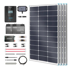 Essential Off-Grid Solar Kit 400W 12V | Optional 2.4kWh LiFePO4 Battery