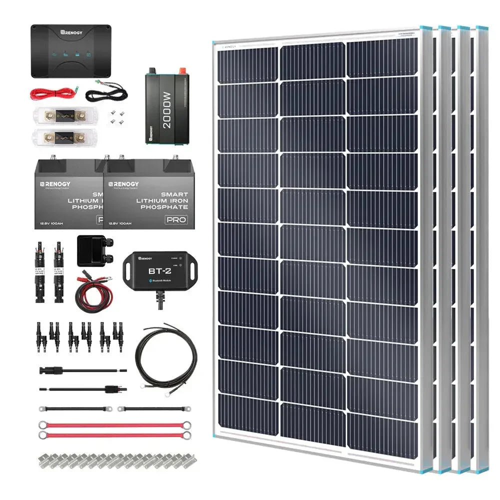 Renogy Customizable RV Solar Kit 400W 12V | DC-DC Battery Charger with MPPT - Green Vista Living