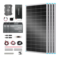 Essential Off-Grid Solar Kit 800W 12V | Optional 3.6kWh LiFePO4 Battery