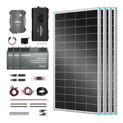 Essential Off-Grid Solar Kit 800W 12V | Optional 3.6kWh LiFePO4 Battery