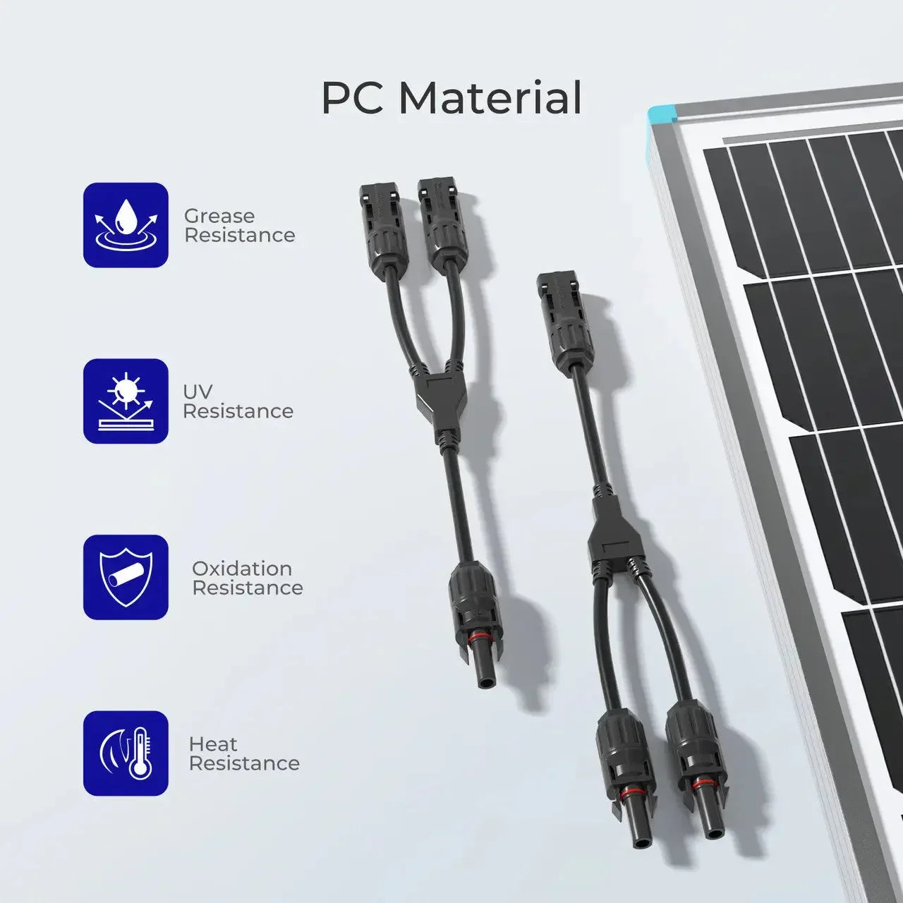 Solar Connectors Y Branch Parallel Adapter Cable MMF+FFM Pair - Green Vista Living