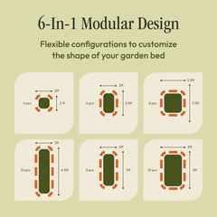Bootstrap Farmer 17" Metal Modular Raised Garden Bed Kit | 6 in 1 "No Tools Needed" - Green Vista Living