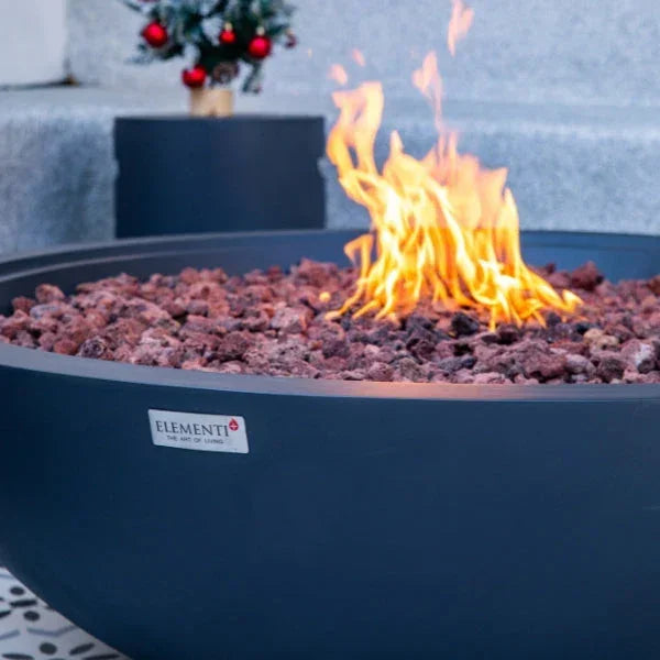 Elementi Plus Rose Bowl 48" Round Concrete Fire Bowl OFG420 - Green Vista Living