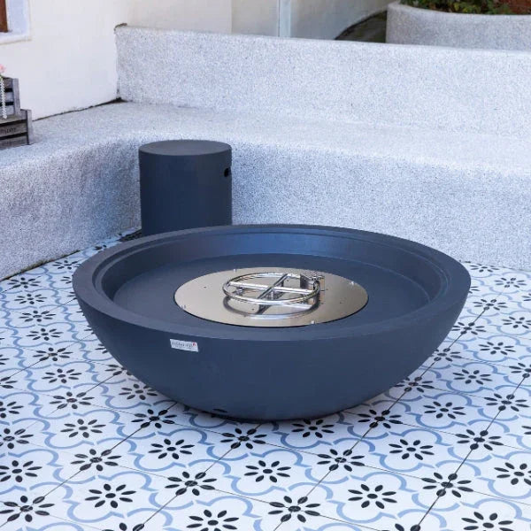 Elementi Plus Rose Bowl 48" Round Concrete Fire Bowl OFG420 - Green Vista Living