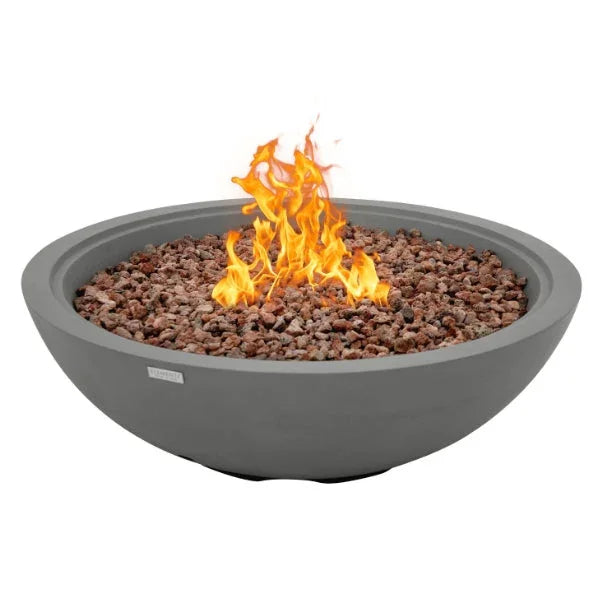 Elementi Plus Rose Bowl 48" Round Concrete Fire Bowl OFG420 - Green Vista Living