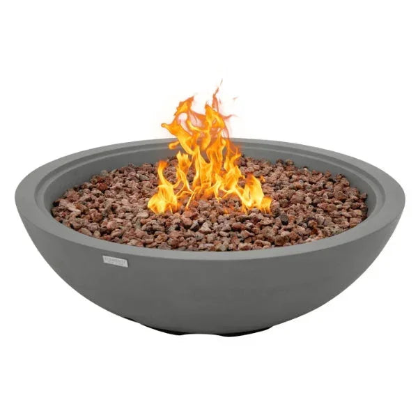 Elementi Plus Rose Bowl 48" Round Concrete Fire Bowl OFG420 - Green Vista Living