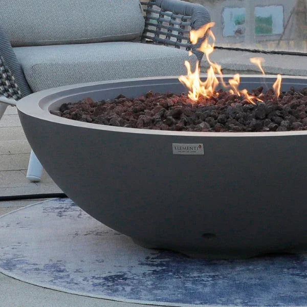 Elementi Plus Rose Bowl 48" Round Concrete Fire Bowl OFG420 - Green Vista Living
