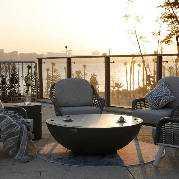 Elementi Plus Rose Bowl 48" Round Concrete Fire Bowl OFG420 - Green Vista Living