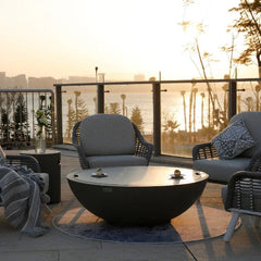 Elementi Plus Rose Bowl 48" Round Concrete Fire Bowl OFG420 - Green Vista Living