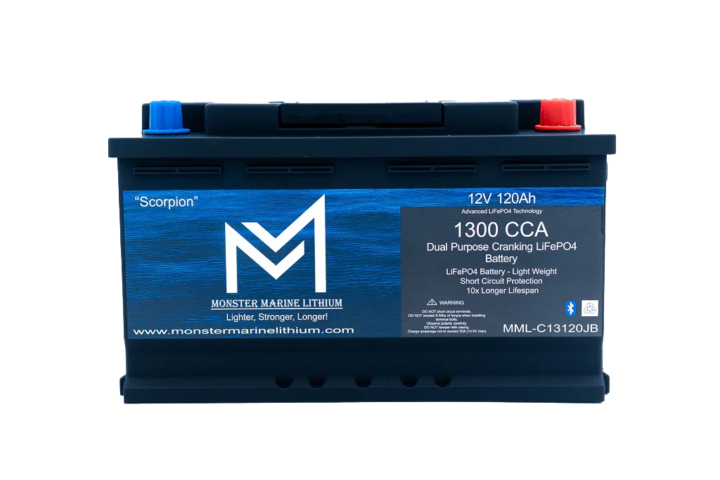 1300CCA 120Ah Dual Purpose Bluetooth Cranking Lithium "Scorpion" - Bluetooth - MML-13C120B - Green Vista Living