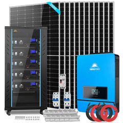 Off Grid Solar Kit 10KW 48VDC 120V/240V 25.6KWH Lithium Battery 12 X 550 Watts Solar Panels SGR-10K25 Sungold Power
