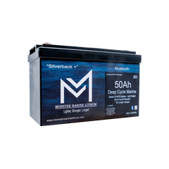 Silverback Plus Monster Marine Lithium 50Ah 36V deep cycle marine battery with Bluetooth