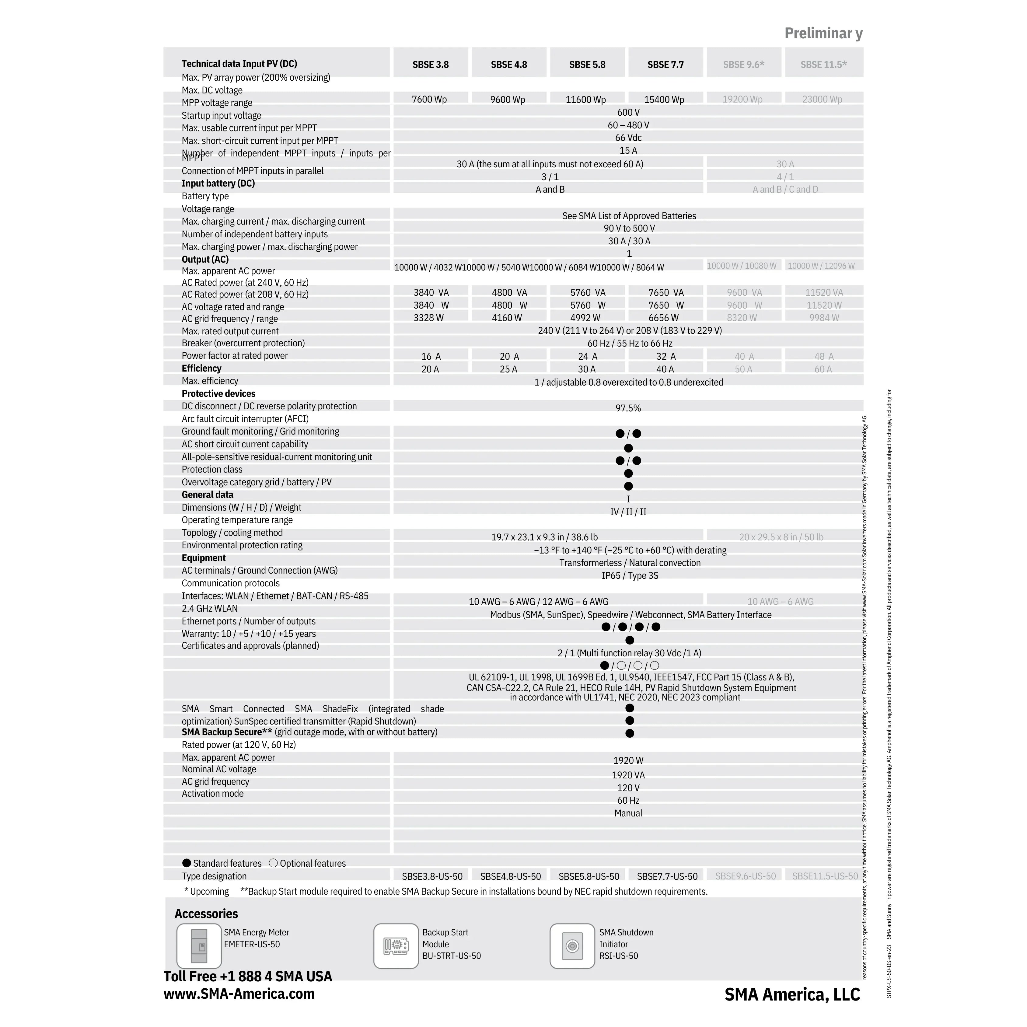 SMA Sunny Boy Smart Energy SBSE9.6-US-50 9.6kW Hybrid Inverter - Green Vista Living