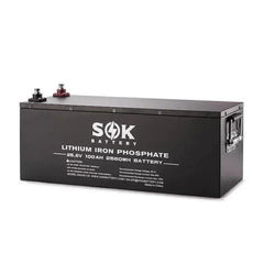 SOK Battery 24V 100Ah LiFePO4 Battery | 2,560wH / 2.56kWh Lithium Solar Battery - Green Vista Living
