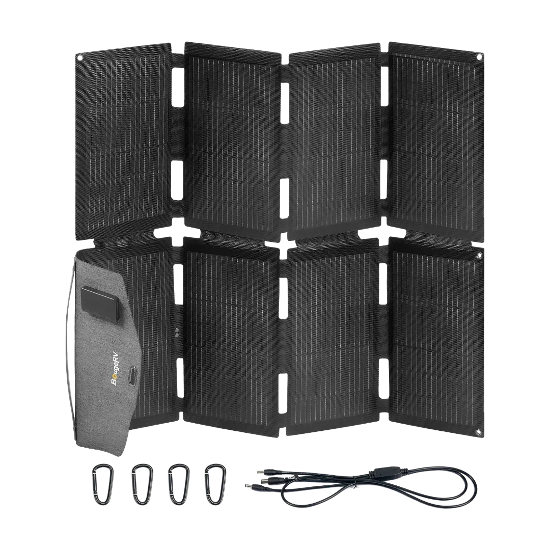 BougeRV 100W N-Type Fiberglass Foldable Portable Solar Panel - Green Vista Living