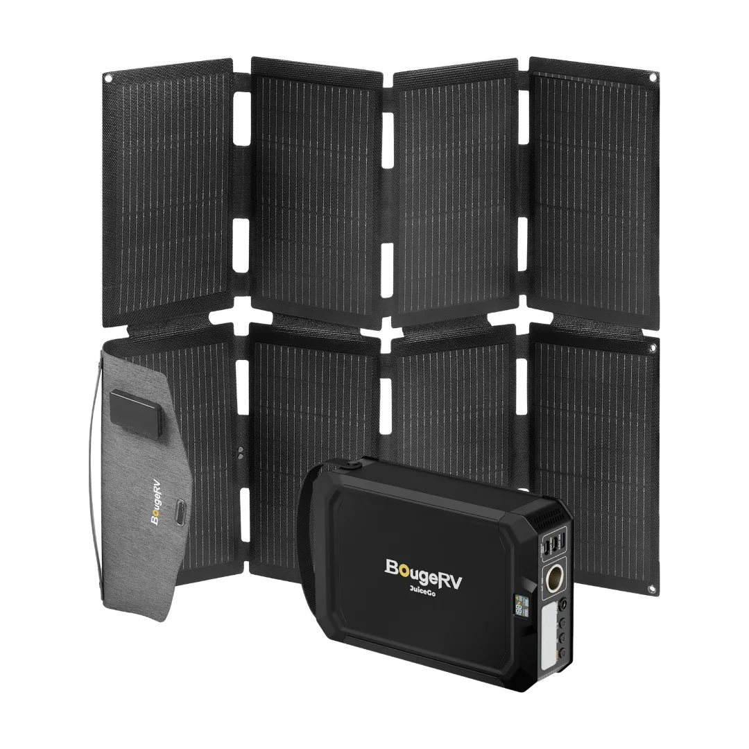 BougeRV 100W N-Type Fiberglass Foldable Portable Solar Panel - Green Vista Living