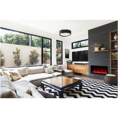 Amantii 34 Inch Symmetry 3.0 Built-in Modern Linear Outdoor Electric Fireplace