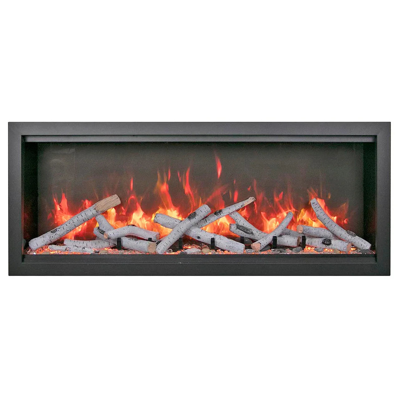 Amantii Symmetry Bespoke 74 Inch Extra Tall Indoor/Outdoor Electric Fireplace - Green Vista Living