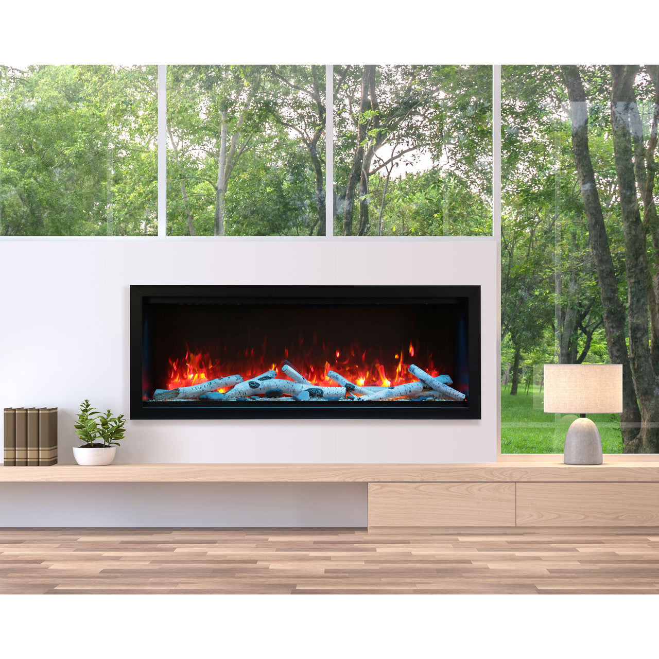 Amantii Symmetry SYM-100-XT Built in Smart Extra Tall Outdoor Electric Fireplace - Green Vista Living