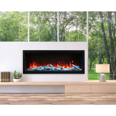 Amantii Symmetry SYM-60-XT Built in Smart Extra Tall Outdoor Electric Fireplace - Green Vista Living