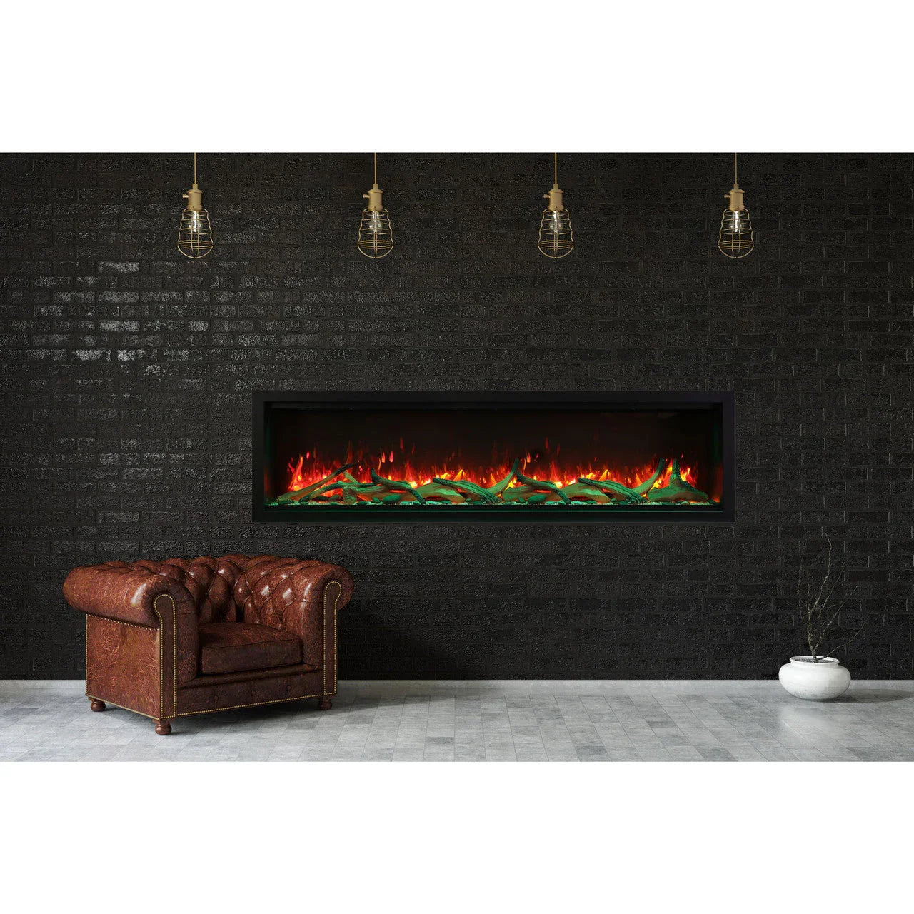 Amantii Symmetry SYM-88-XT Built in Smart Extra Tall Outdoor Electric Fireplace - Green Vista Living