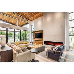 Amantii 88 Inch Symmetry 3.0 Built-in Modern Linear Outdoor Electric Fireplace - Green Vista Living