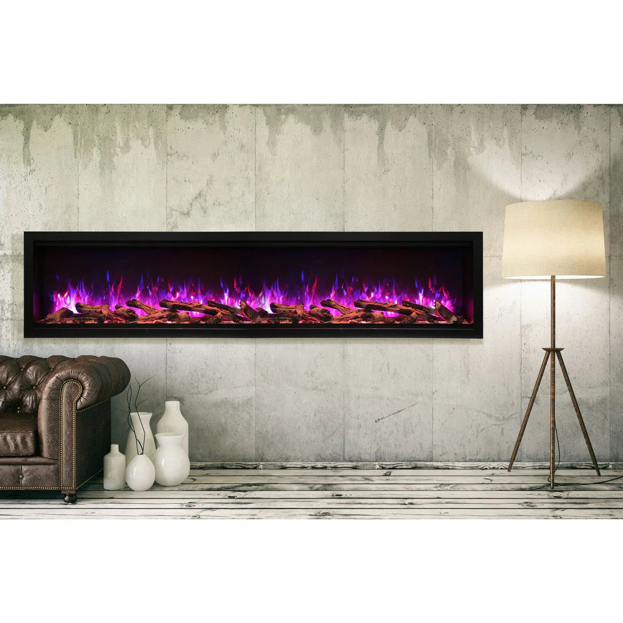 Amantii Symmetry SYM-88-XT Built in Smart Extra Tall Outdoor Electric Fireplace - Green Vista Living