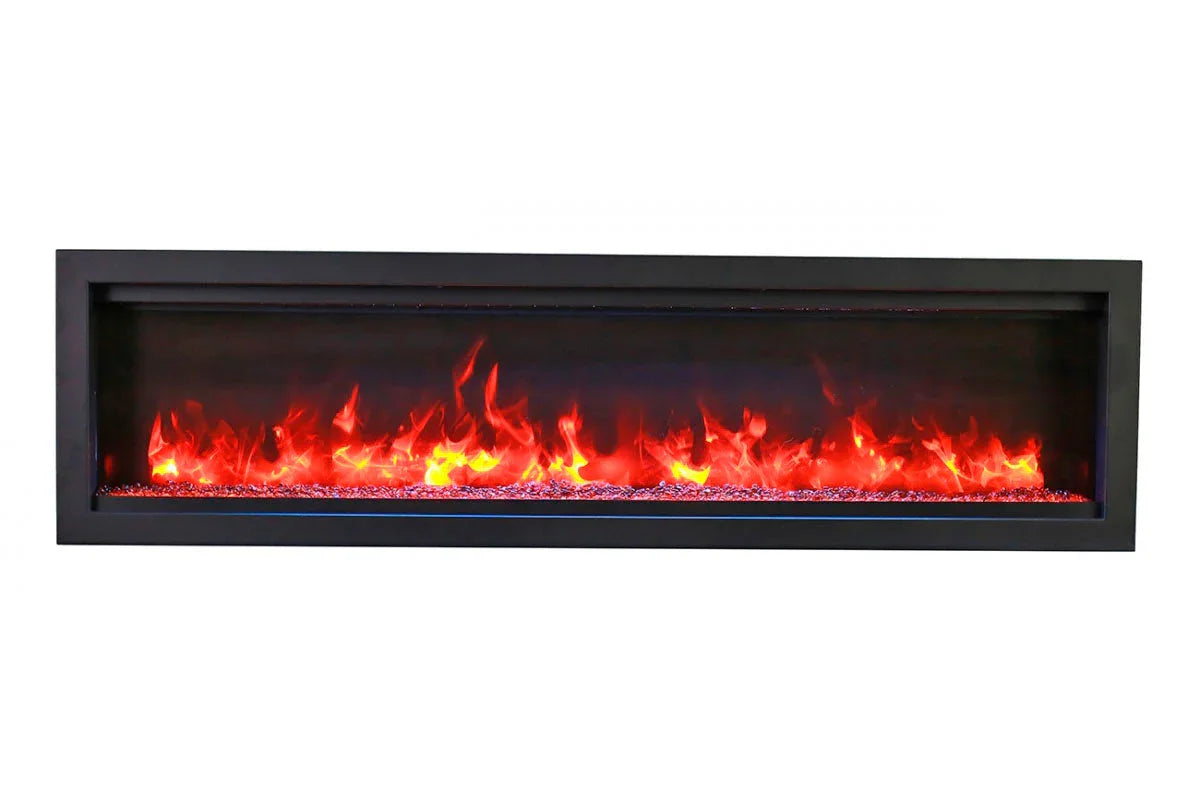 Amantii Symmetry Bespoke 34'' Wall Mount / Recessed Linear Indoor/Outdoor Electric Fireplace - Green Vista Living