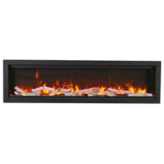 Amantii Symmetry Bespoke 74 Inch Indoor or Outdoor Built-In Electric Fireplace