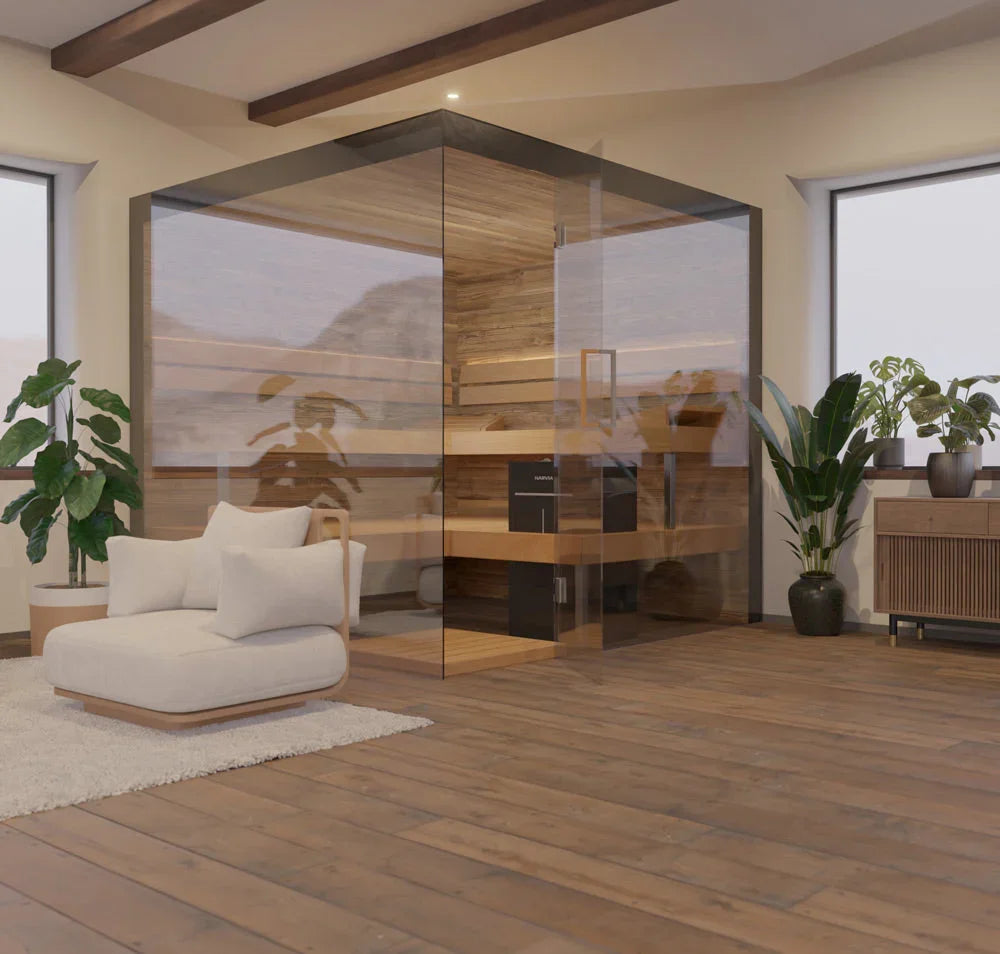 Thermasol Lumaria - Glass, 2-6 Person, Indoor Sauna - Green Vista Living