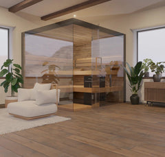 Thermasol Lumaria - Glass, 2-6 Person, Indoor Sauna - Green Vista Living