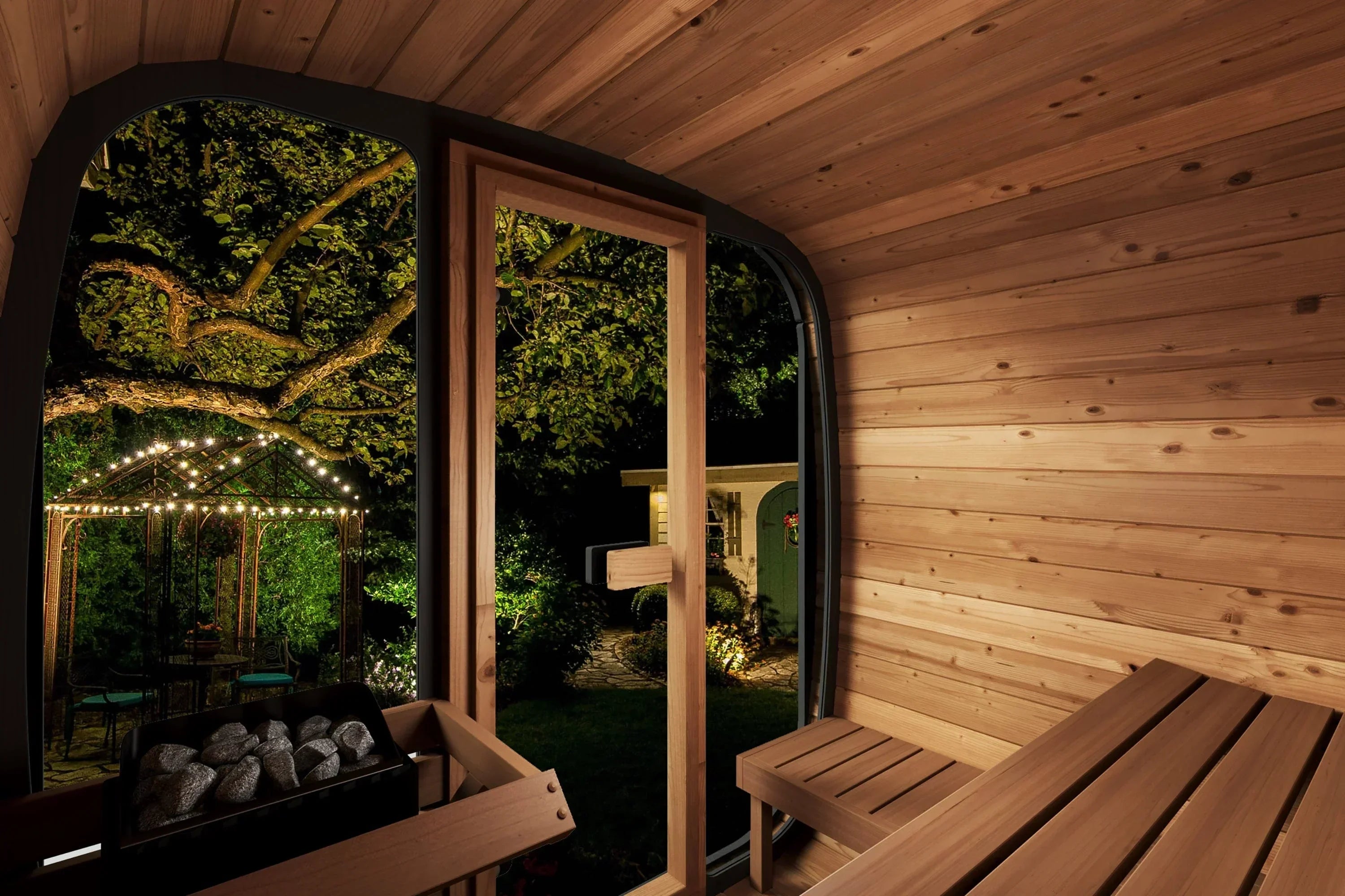 SaunaLife Model CL5G Cube-Series Outdoor Sauna | 4 Persons - Green Vista Living