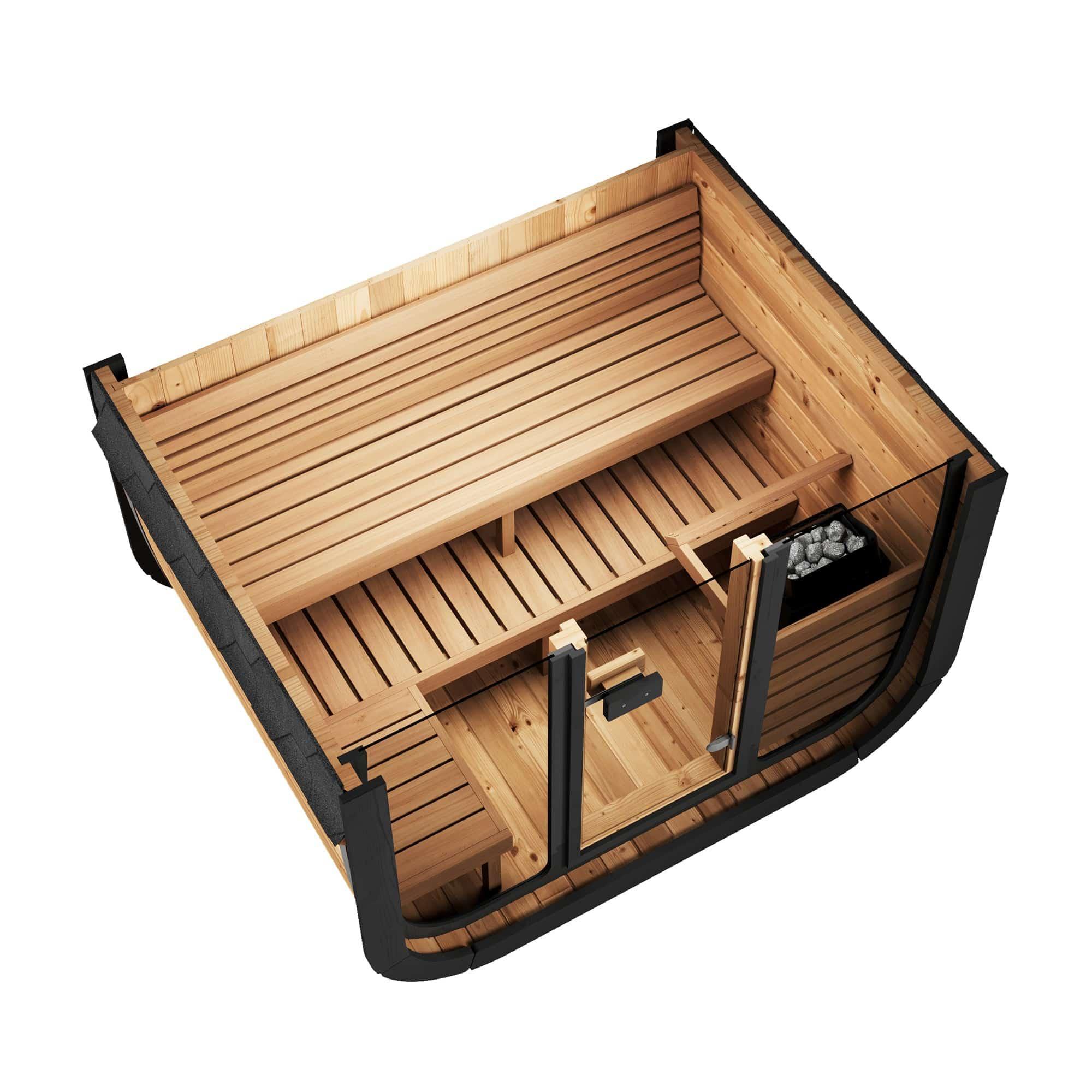 SaunaLife Model CL5G Cube-Series Outdoor Sauna | 4 Persons - Green Vista Living