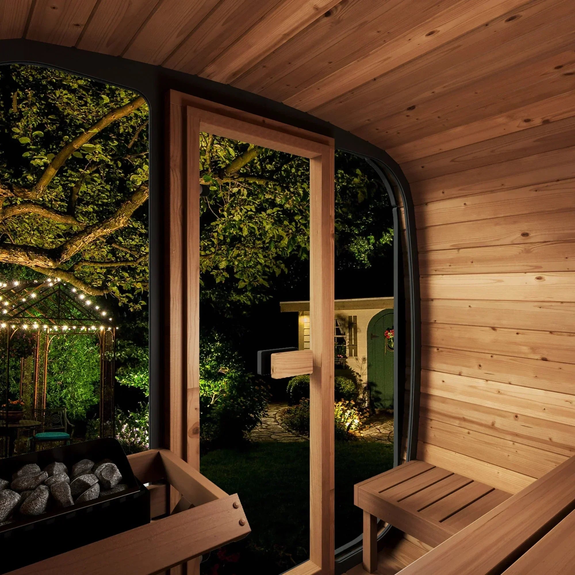 SaunaLife Model CL5G Cube-Series Outdoor Sauna | 4 Persons - Green Vista Living
