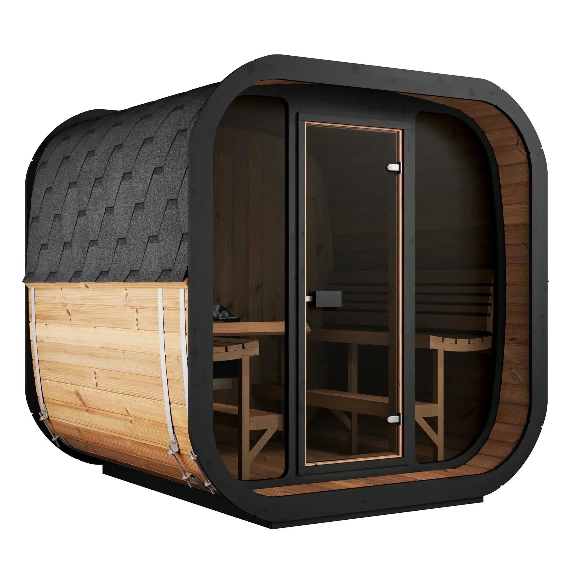 SaunaLife Model CL7G Cube-Series Outdoor Sauna | 6 Persons - Green Vista Living
