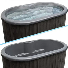 SaunaLife 2-Person Black Thermo-Pine Cold/Hot Plunge Tub w/ Water Chiller/Heater | Model S2B - Green Vista Living