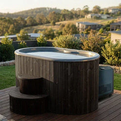 SaunaLife 2-Person Black Thermo-Pine Cold/Hot Plunge Tub w/ Water Chiller/Heater | Model S2B - Green Vista Living
