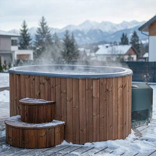 SaunaLife 2-Person Thermo-Pine Cold/Hot Plunge Tub w/ Water Chiller/Heater | Model S2N - Green Vista Living