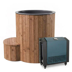 SaunaLife 1-Person Thermo-Pine Cold/Hot Plunge Tub w/ Water Chiller/Heater | Model S1N - Green Vista Living