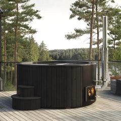 SaunaLife Model S6B 7-Person Wood-Fired Hot Tub | Soak Series - Green Vista Living