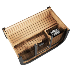 SaunaLife Model CL4G Cube-Series Outdoor Sauna | 3 Persons - Green Vista Living
