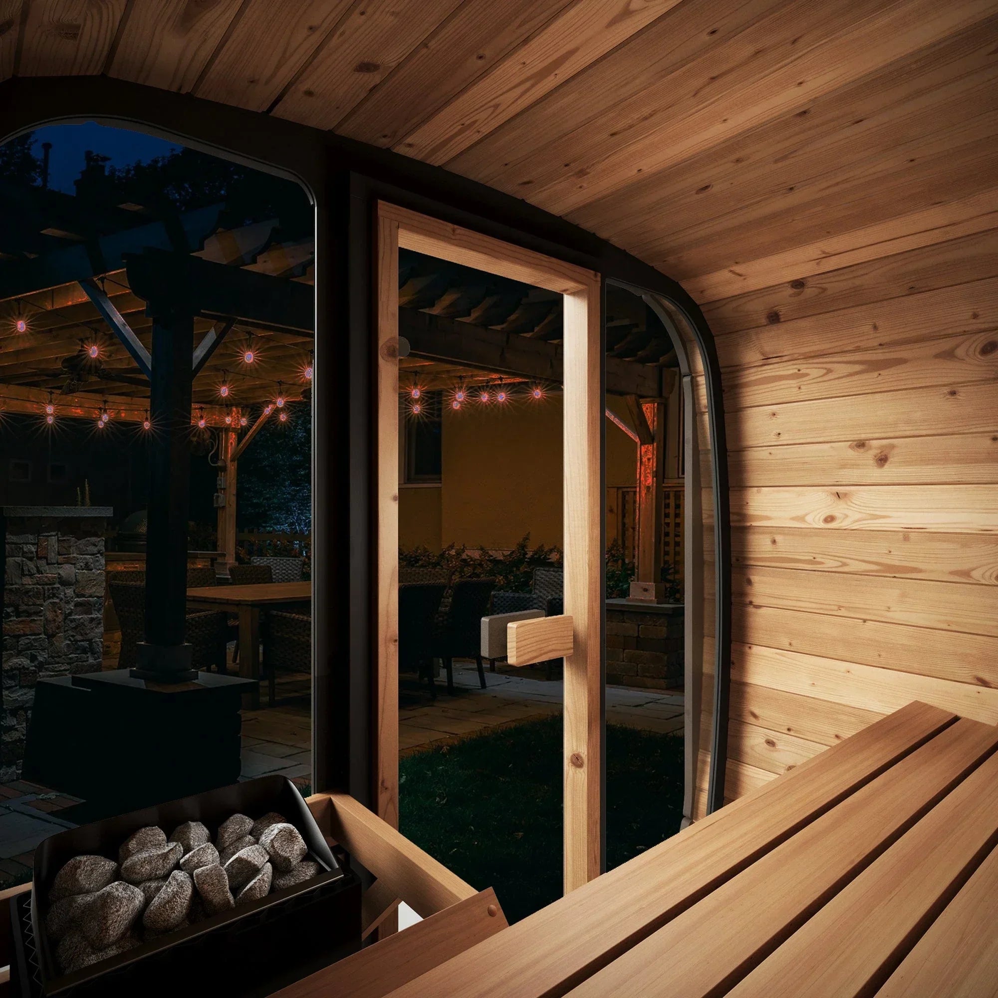 SaunaLife Model CL4G Cube-Series Outdoor Sauna | 3 Persons - Green Vista Living