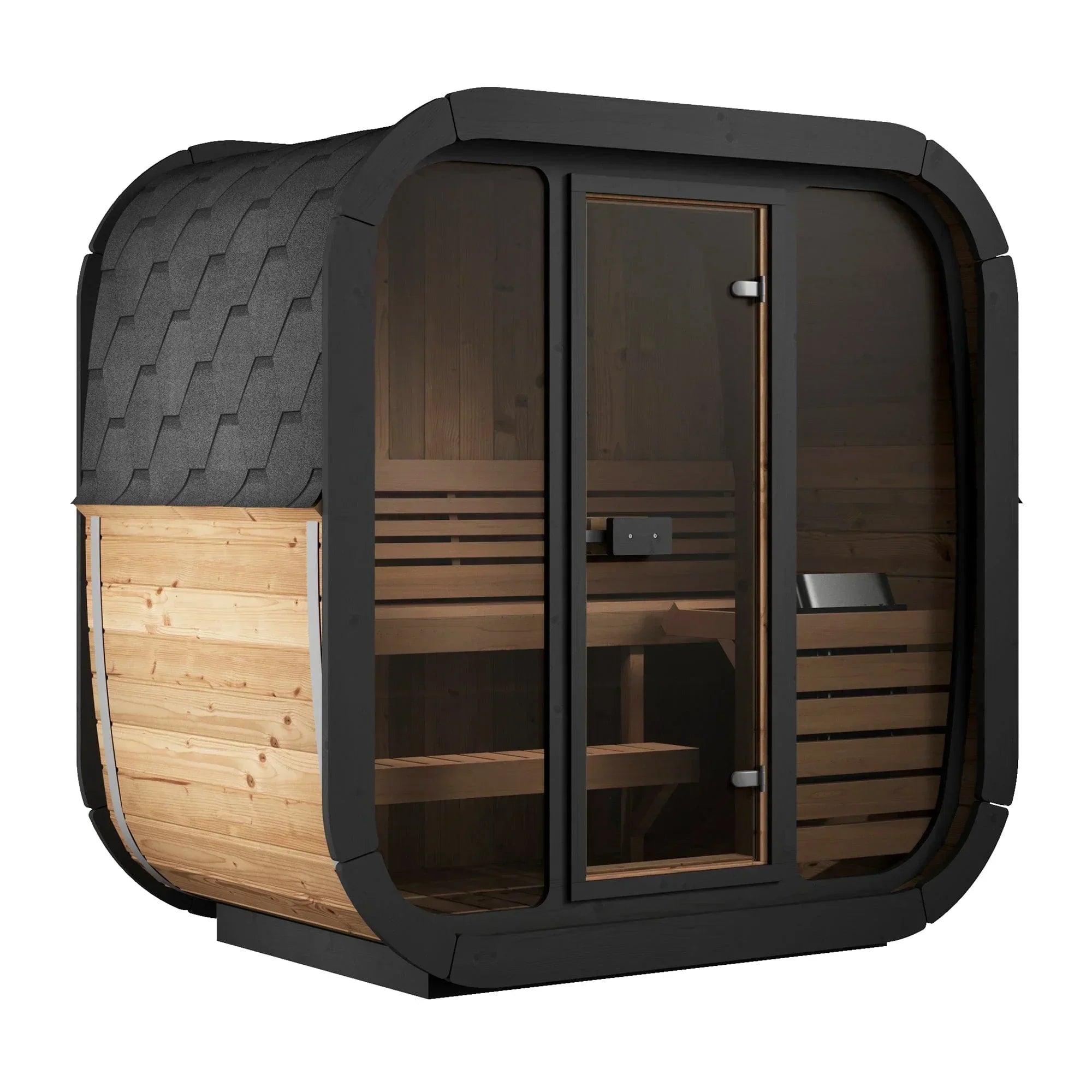 SaunaLife Model CL4G Cube-Series Outdoor Sauna | 3 Persons - Green Vista Living