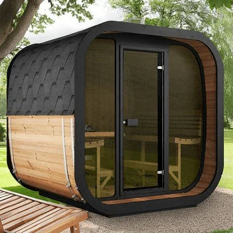 SaunaLife Model CL7G Cube-Series Outdoor Sauna | 6 Persons - Green Vista Living