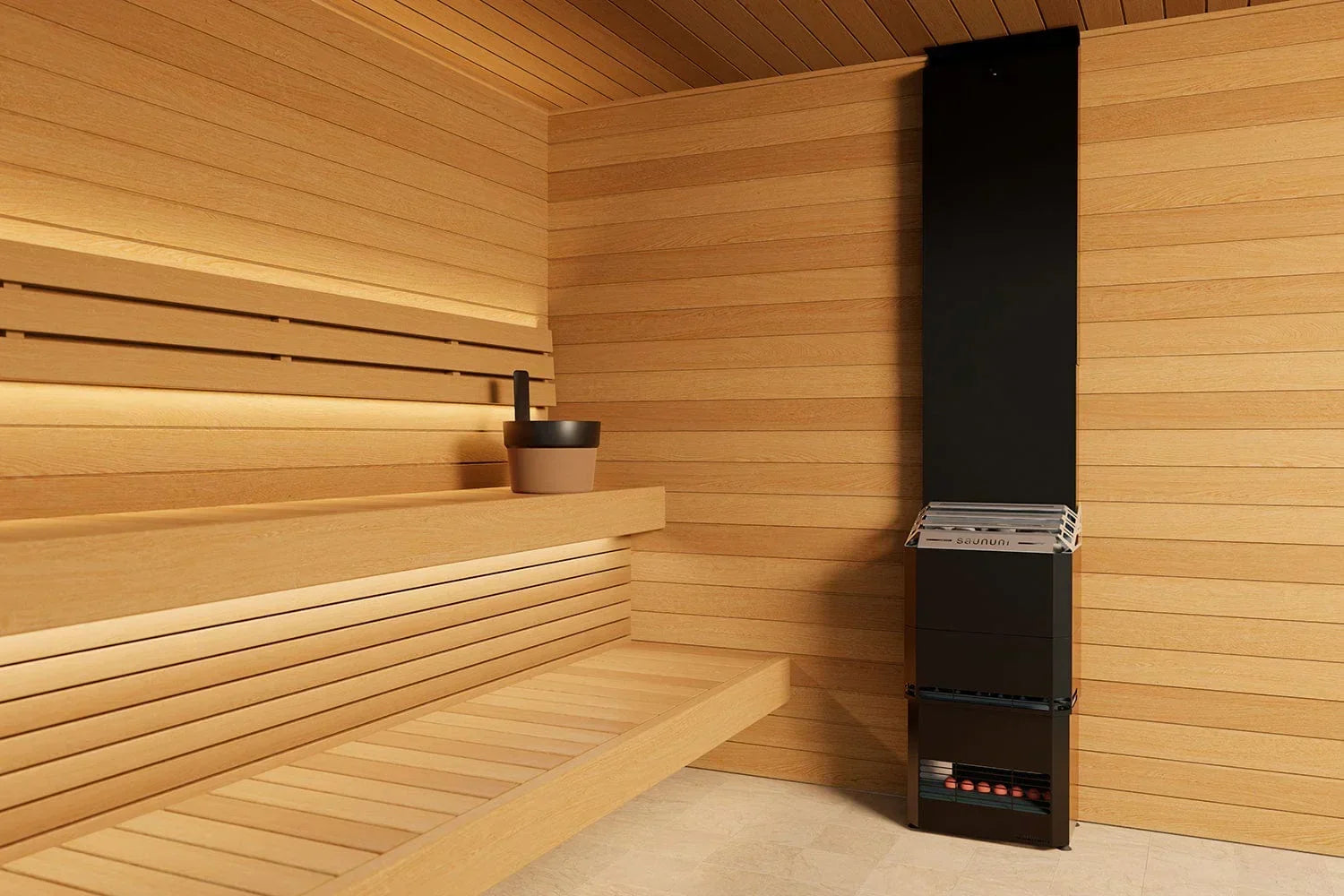 Saunum Air 5 Sauna Heater Air Series, 4.8kW Sauna Heater w/Climate Equalizer, Stainless - Green Vista Living