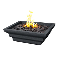 Flame Havens 30" Square Shadow Cast GFRC Concrete Fire Only Bowl by Flame Havens Serenity Series