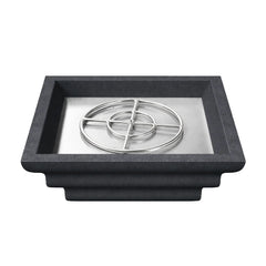Flame Havens 24" Square Shadow Cast GFRC Concrete Fire Only Bowl by Flame Havens Serenity Series