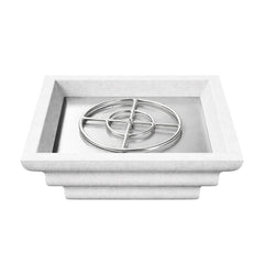 Flame Havens 24" Square Shadow Cast GFRC Concrete Fire Only Bowl by Flame Havens Serenity Series